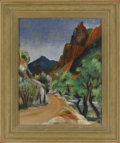Two Artworks (Along the Rio Grande / Madera Memories) by Pansy Stockton (1895-1972)
