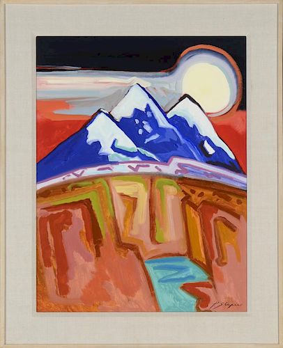 Three Peaks, Full Moon by Paul Shapiro (b. 1939)
