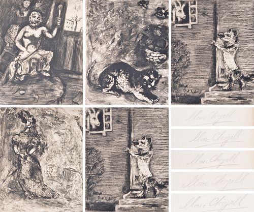5 Marc Chagall FABLES DE LA FONTAINE Etchings