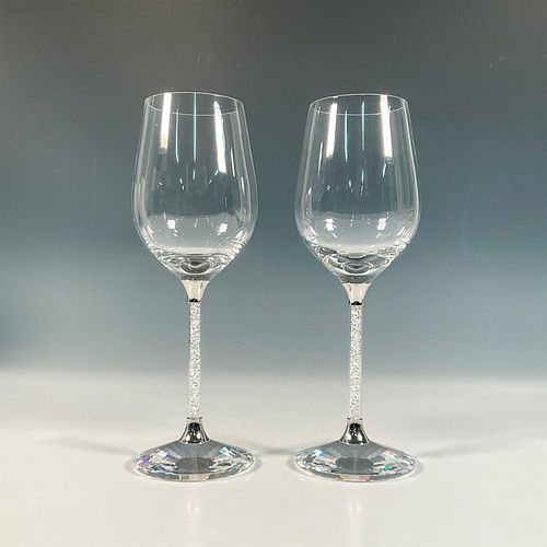 Pair of Swarovski Crystal Wine Glasses