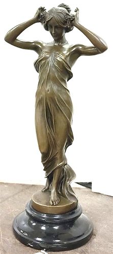 Bronze Of A Woman Sgnd Pittalugu 14"
