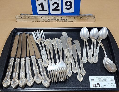 Tray 26 Pc Gorham Englishgadroon Sterl Flatware 20.48 Ozt Wt Does Not Incl 6 Dinner Service