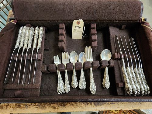 Bx 62 Pc Armston Sterl Flatware 57.74 Ozt Weight Does Not Incl 12 Knives