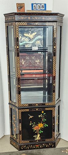Asian Lacquer 2 Display Cabinet 72 1/2"H X 31"W X 16 1/2"D