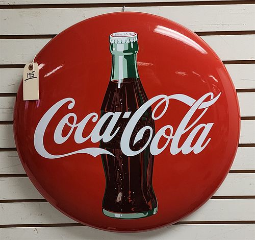 Metal Coca Cola Sign 24" Diam