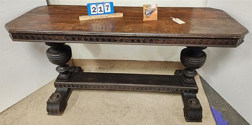 Jacobean Style Kiel Tables Console/Dining Table W/ Fold Out Leaf 29 1/2"H X 5'L X 22"D Opens To 5' X 3'2"