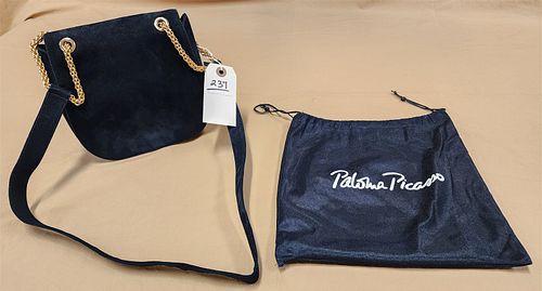 Paloma Picasso Black Suede Bag