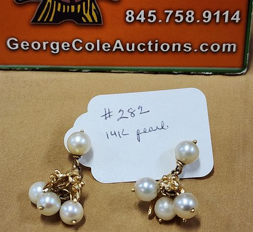 Pr 14K Pearl Drop Earrings