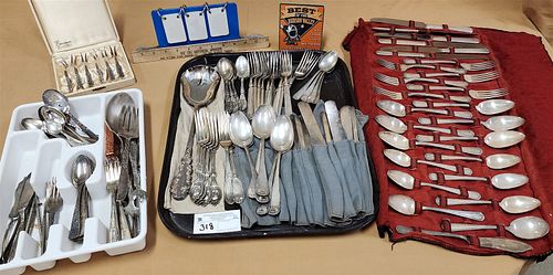 Tray 2 Silverplate Flatware Sets And Others