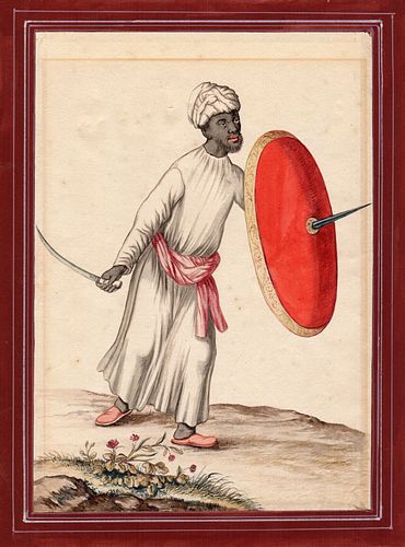 Asian Miniature 3, 19th c. manuscript gouache watercolor on paper.
