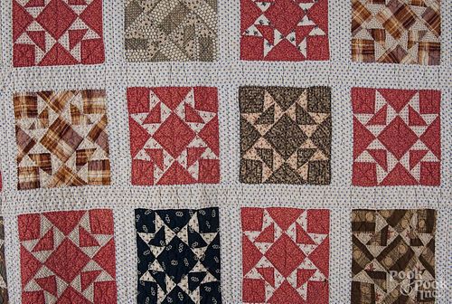 Ohio star patchwork quilt, early 20th c., 66'' x 68''.