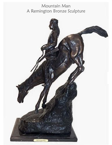 Frederic Remington 'Mountain Man' Bronze Sculpture