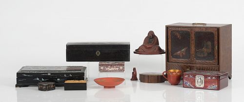 A Group of Japanese and Korean Lacquered Items