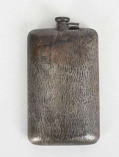 An Art Deco Period Sterling Silver Flask