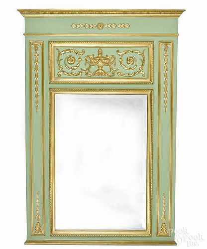 Carvers' Guild painted and gilt mirror, 20th c., 50'' x 32''.
