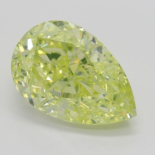 4.30 ct, Natural Fancy Intense Greenish Yellow Even Color, VS2, Pear cut Diamond (GIA Graded), Appraised Value: $258,400 