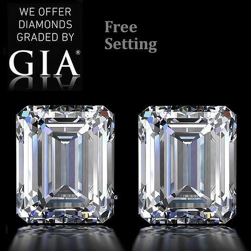 4.02 carat diamond pair, Emerald cut Diamonds GIA Graded 1) 2.01 ct, Color E, VVS2 2) 2.01 ct, Color E, VVS2. Appraised Value: $176,200 