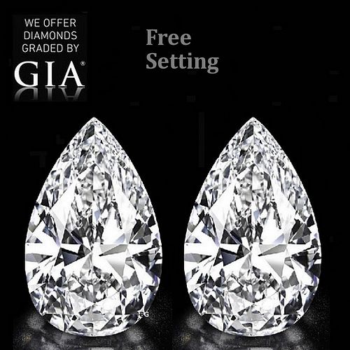 4.40 carat diamond pair, Pear cut Diamonds GIA Graded 1) 2.20 ct, Color G, VVS2 2) 2.20 ct, Color G, VVS2. Appraised Value: $163,200 