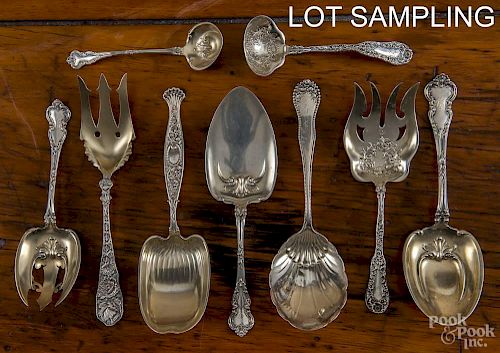 Group of sterling silver serving utensils, 37.9 ozt.