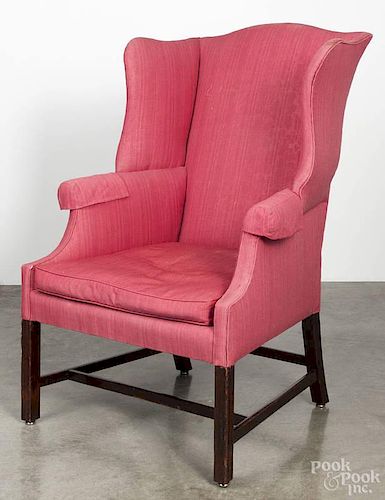 Chippendale mahogany wing chair, late 18th c.