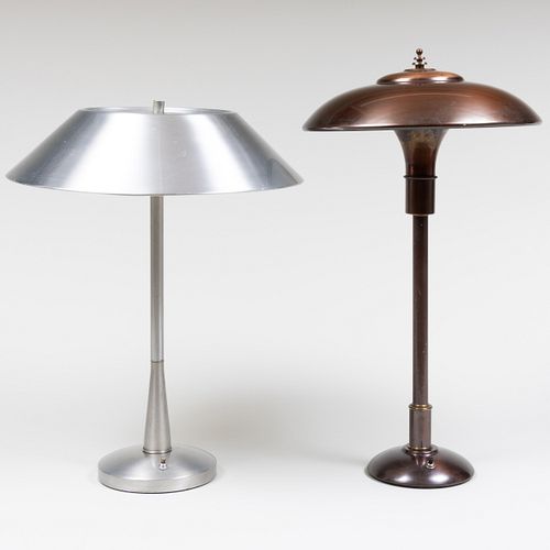 Two Modern Metal Table Lamps