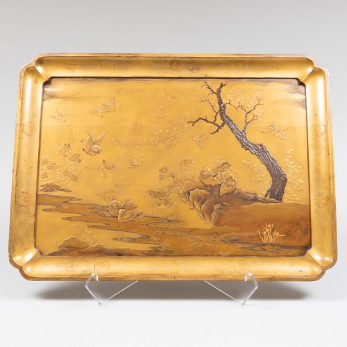 Japanese Lacquer Tray with Ducks