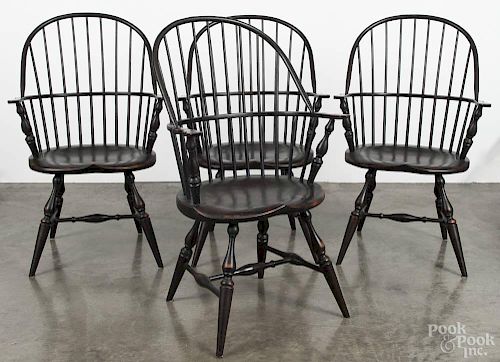 Five Windsor chairs, by Ashlen, to include four sackbacks and a fanback.