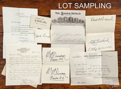 Group of miscellaneous signed letters and cards, to include Smedley Butler, Andrew W. Mellon