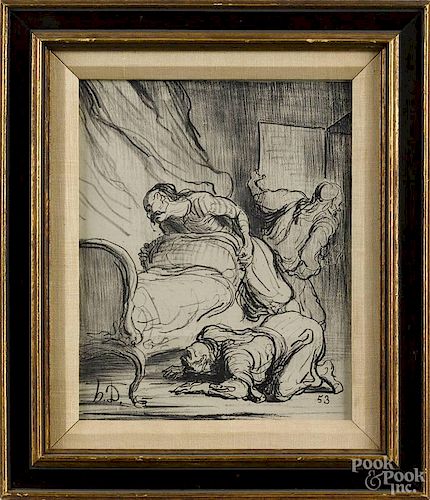 Honore Daumier (French 1808-1879), lithograph, 10'' x 8''.