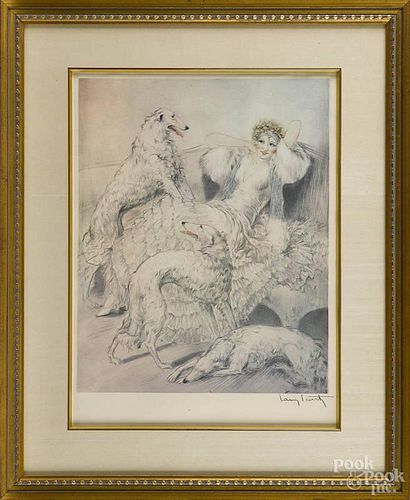 Louis Icart (French 1888-1950), lithograph, titled Blancheurs, 18'' x 13 1/2''.