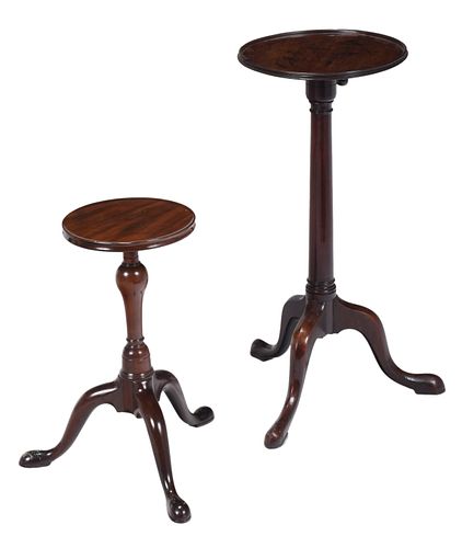 Two George II Mahogany Candlestands 