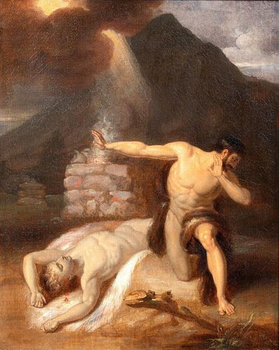 CAIN & THE DEATH OF ABEL OIL PAINTING