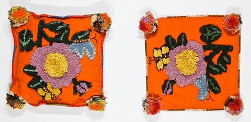 2 Nathalie Lete Crewel Work Flower Pillows