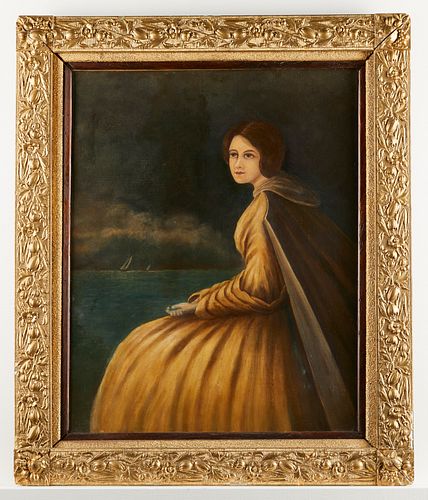 New England Whaling Ship Captain's Wife Portrait