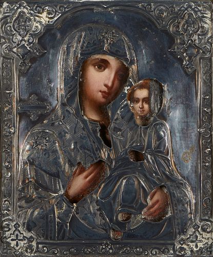 20th c. Russian Icon Madonna & Child