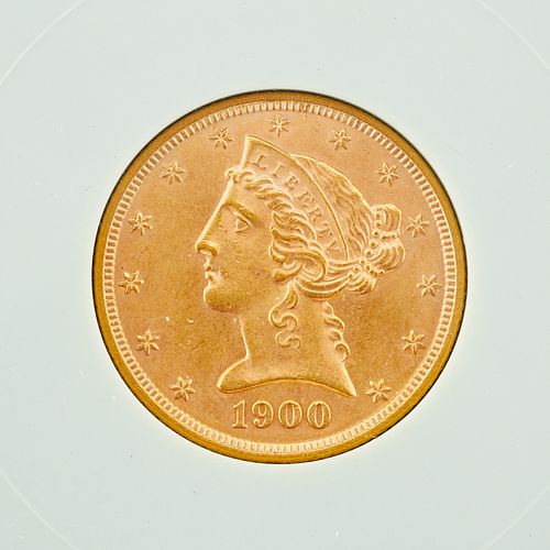 1900 $5 Liberty Head Gold Coin MS64