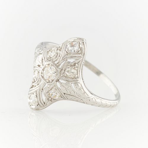 Platinum Art Deco Style Diamond Ring