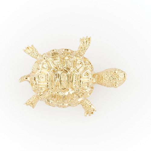 14k Yellow Gold Turtle Pin