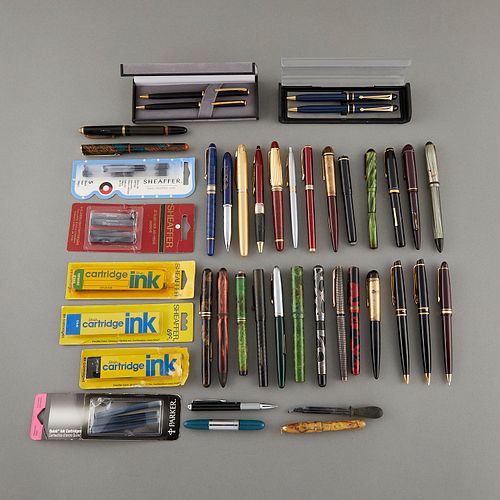 Group of 36 Fine Fountain and Ballpoint Pens