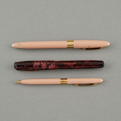 3 Fine Fountain Pens & Pencil w/ Silver Palladium