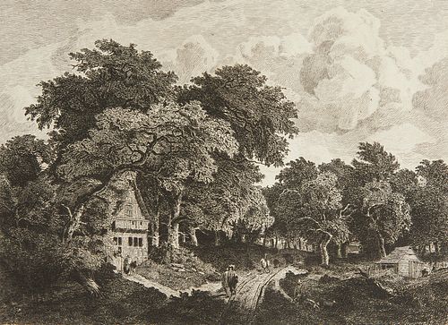 Dalauney "A Forest" Etching After Hobbema
