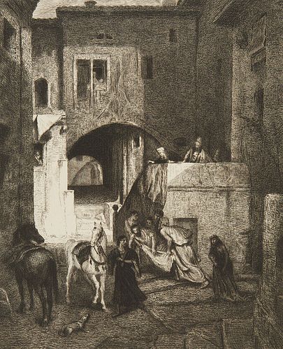 Courtry "The Good Samaritan" Etching After Decamps