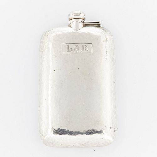 Art Deco Style Sterling Silver Flask