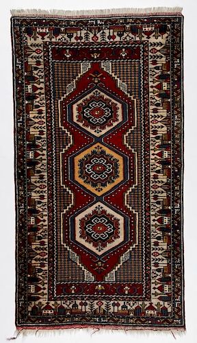Vintage Central Anatolian Yahyali Rug: 3'5'' x 6'4''