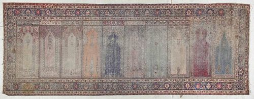Semi-Antique Turkish Prayer Rug: 3'3'' x 8'7'' (99 x 262 cm)