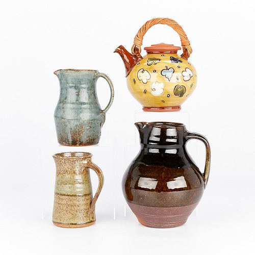 Group of 4 Studio Ceramic Pottery Vessels