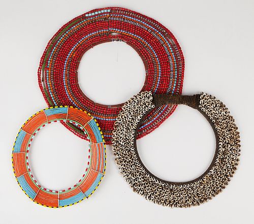 3 Collar Necklaces - 2 African and 1 New Guinea