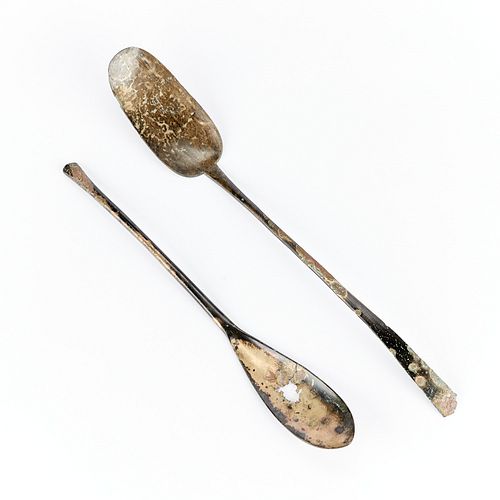 2 Chinese Tang Bronze Tea Scoops