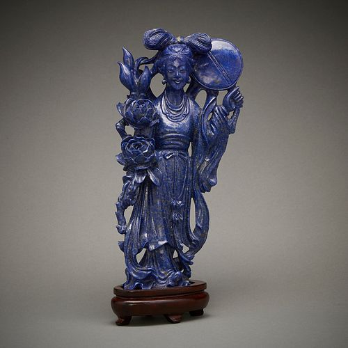 Chinese Carved Lapis Lazuli Chang'e Figure