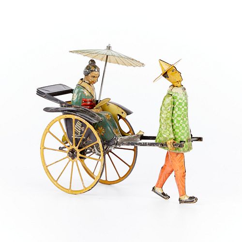 Lehmann "Masuyama" Wind-up Tin Rickshaw Toy